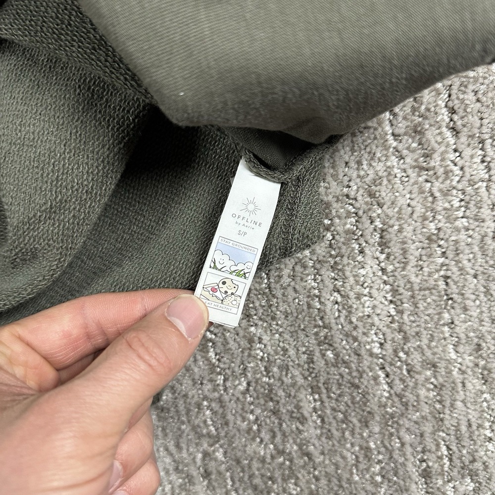 Offline By Aerie Womens Small Green Button Up Shacket Shirt Long Sleeve Pockets - Picture 7 of 10